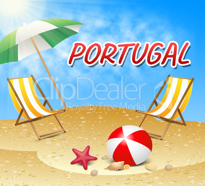 Portugal Vacations Indicates Portuguese Iberian Holiday Beach