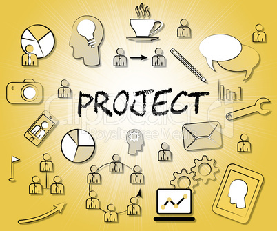Project Icons Represent Task Plan Or Programme