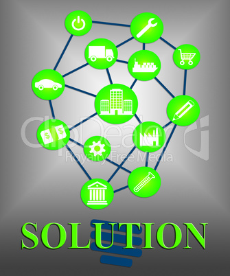 Solution Icons Represent Solving Successful And Resolution
