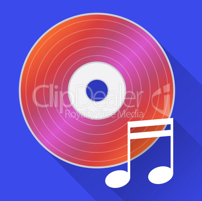 Music Disc Represents Cd Player And Audio