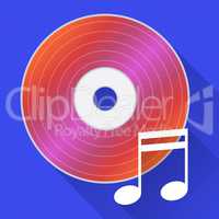 Music Disc Represents Cd Player And Audio