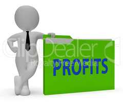 Profits Folder Means Income Growth 3d Rendering