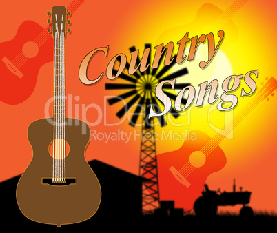 Country Songs Shows Folk Music And Singing