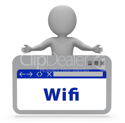 Wifi Webpage Shows Wireless Internet 3d Rendering