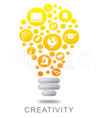 Creativity Lightbulb Means Innovation Talent and Concepts