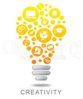 Creativity Lightbulb Means Innovation Talent and Concepts