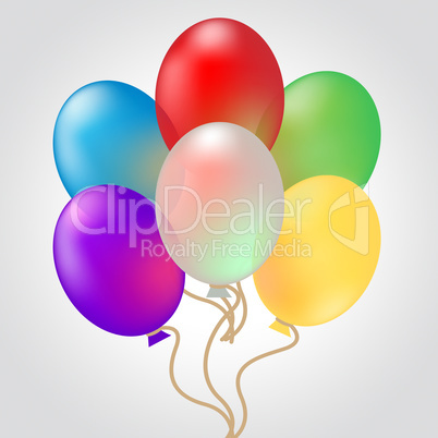 Celebrate With Balloons Shows Decoration And Celebration