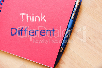 Think different text concept on notebook