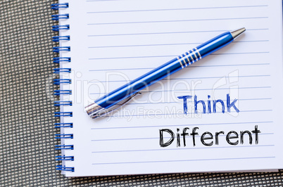 Think different text concept on notebook