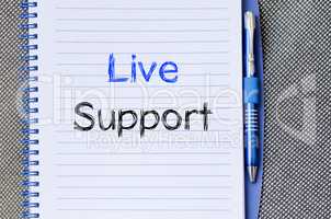 Live support text concept on notebook