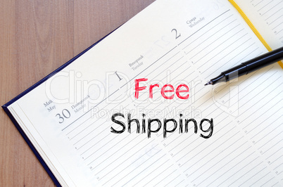 Free shipping text concept on notebook