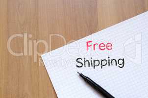 Free shipping text concept on notebook