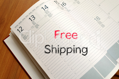 Free shipping text concept on notebook