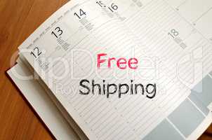 Free shipping text concept on notebook