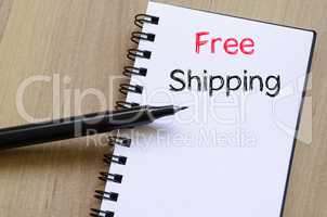 Free shipping text concept on notebook