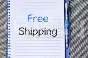 Free shipping text concept on notebook