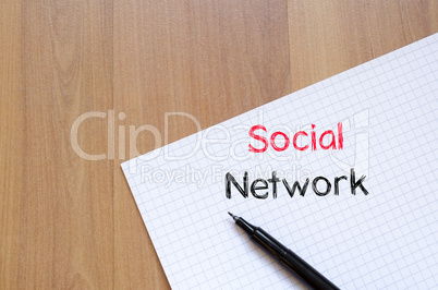 Social network text concept on notebook