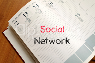 Social network text concept on notebook