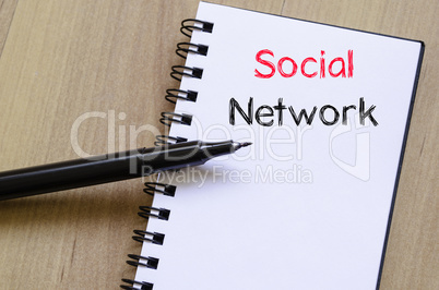 Social network text concept on notebook