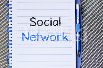 Social network text concept on notebook