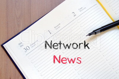Network news text concept on notebook