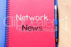 Network news text concept on notebook