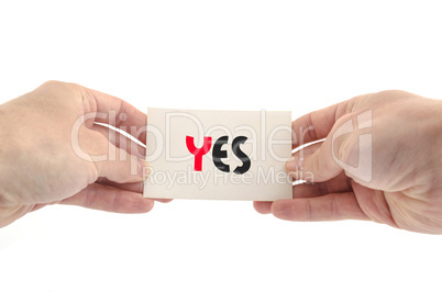 Yes text concept