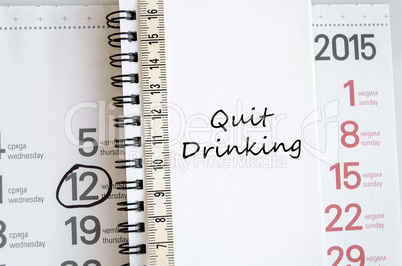 Quit drinking text concept
