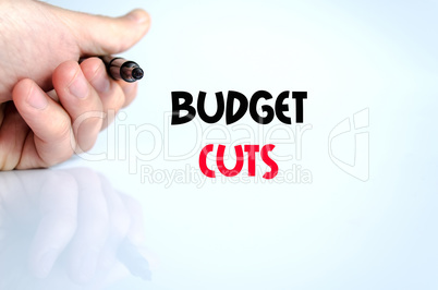 Budget cuts text concept