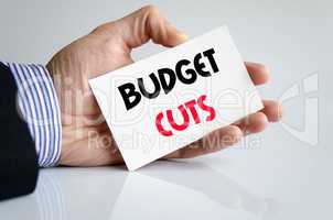 Budget cuts text concept