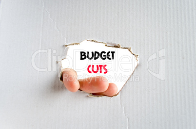 Budget cuts text concept