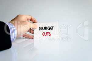 Budget cuts text concept