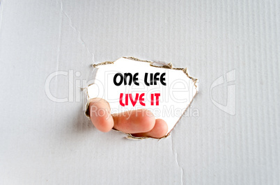 One life live it text concept