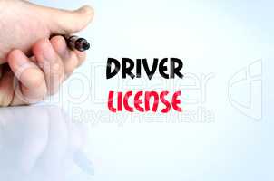 Driver license text concept