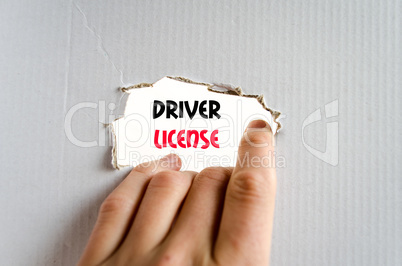 Driver license text concept