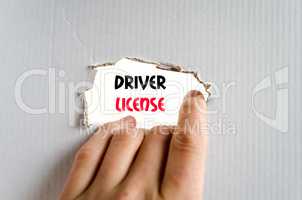 Driver license text concept