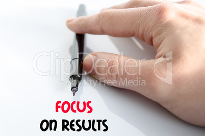 Focus on results text concept