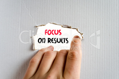 Focus on results text concept