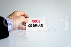 Focus on results text concept