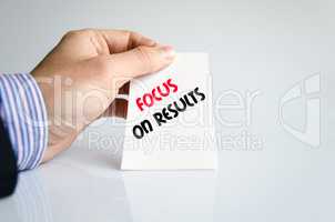 Focus on results text concept
