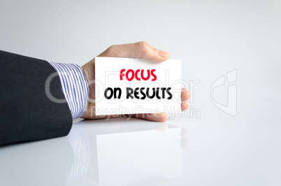 Focus on results text concept