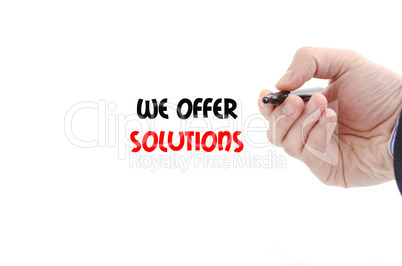 We offer solutions text concept