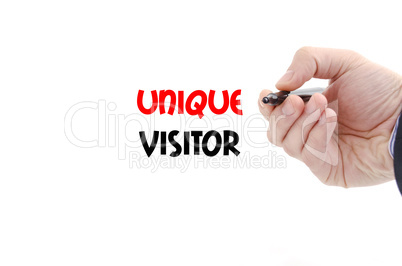 Unique visitor text concept
