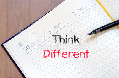 Think different text concept on notebook