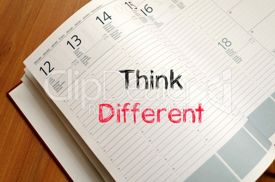 Think different text concept on notebook