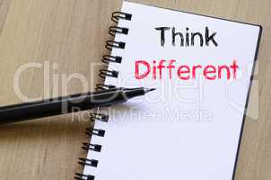 Think different text concept on notebook