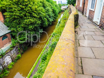 Roman city walls in Chester HDR