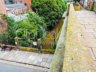 Roman city walls in Chester HDR