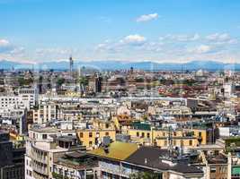 Aerial view of Milan, Italy HDR