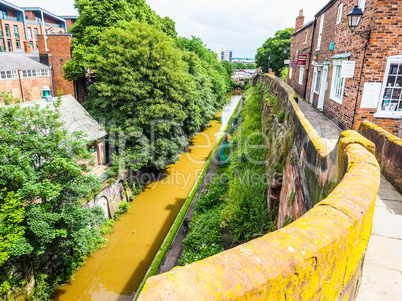 Roman city walls in Chester HDR